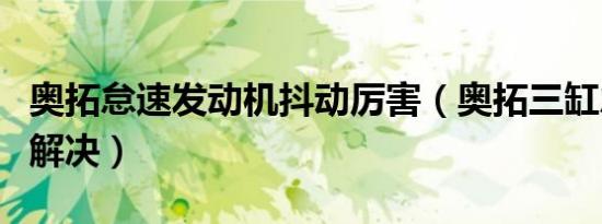 奥拓怠速发动机抖动厉害（奥拓三缸怠速抖动解决）
