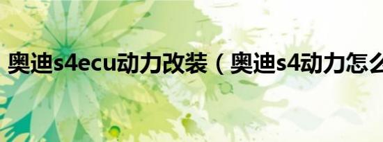 奥迪s4ecu动力改装（奥迪s4动力怎么改装）