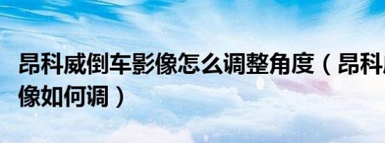 昂科威倒车影像怎么调整角度（昂科威倒车影像如何调）