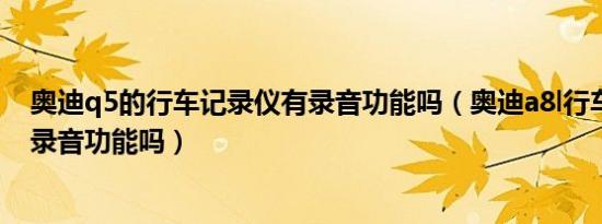 奥迪q5的行车记录仪有录音功能吗（奥迪a8l行车记录仪有录音功能吗）