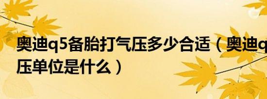 奥迪q5备胎打气压多少合适（奥迪q5轮胎气压单位是什么）