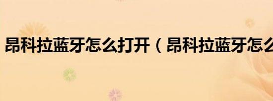 昂科拉蓝牙怎么打开（昂科拉蓝牙怎么打开）