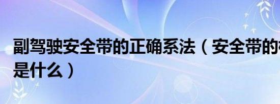 副驾驶安全带的正确系法（安全带的标准系法是什么）