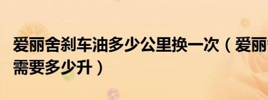 爱丽舍刹车油多少公里换一次（爱丽舍刹车油需要多少升）