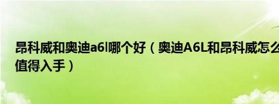 昂科威和奥迪a6l哪个好（奥迪A6L和昂科威怎么选 哪个更值得入手）