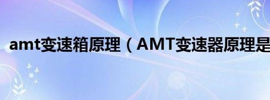amt变速箱原理（AMT变速器原理是什么）
