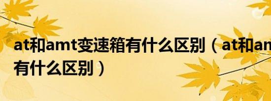 at和amt变速箱有什么区别（at和amt变速箱有什么区别）