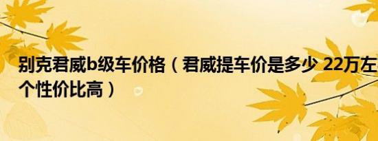 别克君威b级车价格（君威提车价是多少 22万左右B级车哪个性价比高）