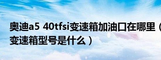 奥迪a5 40tfsi变速箱加油口在哪里（奥迪A5变速箱型号是什么）