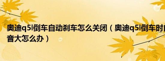 奥迪q5l倒车自动刹车怎么关闭（奥迪q5l倒车时自动刹车声音大怎么办）