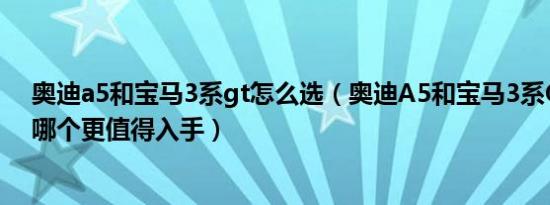 奥迪a5和宝马3系gt怎么选（奥迪A5和宝马3系GT怎么选 哪个更值得入手）