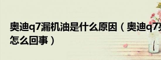 奥迪q7漏机油是什么原因（奥迪q7亮机油灯怎么回事）