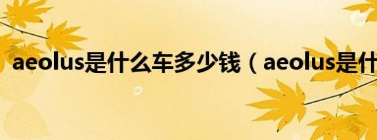 aeolus是什么车多少钱（aeolus是什么车）