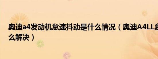 奥迪a4发动机怠速抖动是什么情况（奥迪A4LL怠速抖动怎么解决）
