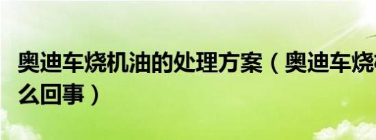 奥迪车烧机油的处理方案（奥迪车烧机油是怎么回事）