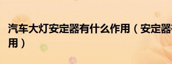 汽车大灯安定器有什么作用（安定器有什么作用）