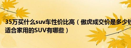 35万买什么suv车性价比高（傲虎成交价是多少钱 35万左右适合家用的SUV有哪些）