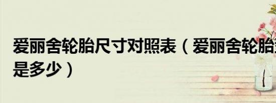 爱丽舍轮胎尺寸对照表（爱丽舍轮胎型号尺寸是多少）