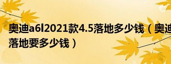 奥迪a6l2021款4.5落地多少钱（奥迪A6L5座落地要多少钱）