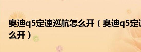 奥迪q5定速巡航怎么开（奥迪q5定速巡航怎么开）