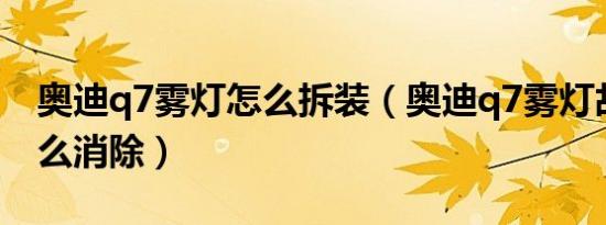奥迪q7雾灯怎么拆装（奥迪q7雾灯故障灯怎么消除）