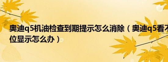奥迪q5机油检查到期提示怎么消除（奥迪q5看不到机油油位显示怎么办）