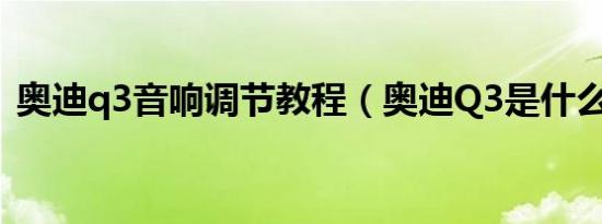 奥迪q3音响调节教程（奥迪Q3是什么音响）