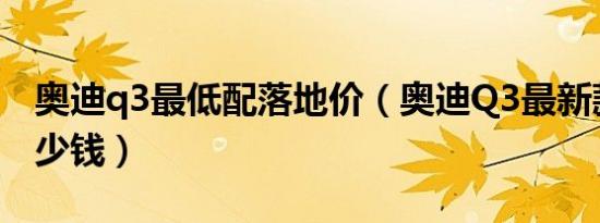 奥迪q3最低配落地价（奥迪Q3最新款最低多少钱）