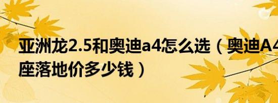 亚洲龙2.5和奥迪a4怎么选（奥迪A4(进口)5座落地价多少钱）