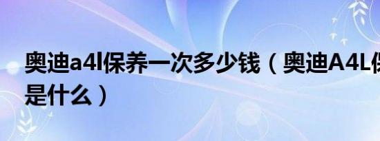 奥迪a4l保养一次多少钱（奥迪A4L保养手册是什么）