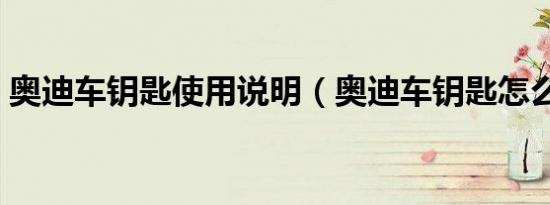 奥迪车钥匙使用说明（奥迪车钥匙怎么用法）