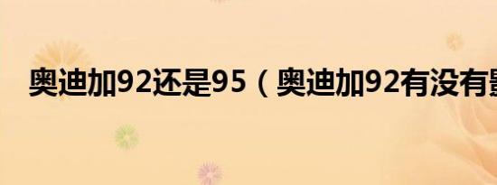 奥迪加92还是95（奥迪加92有没有影响）