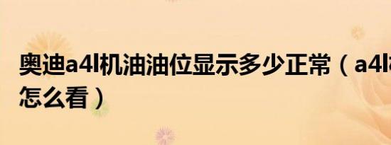 奥迪a4l机油油位显示多少正常（a4l机油油位怎么看）