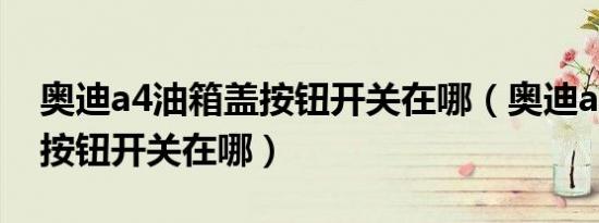 奥迪a4油箱盖按钮开关在哪（奥迪a4油箱盖按钮开关在哪）