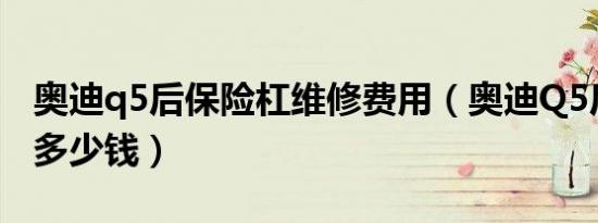 奥迪q5后保险杠维修费用（奥迪Q5后保险杠多少钱）