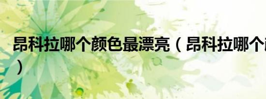 昂科拉哪个颜色最漂亮（昂科拉哪个颜色好看）