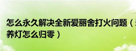 怎么永久解决全新爱丽舍打火问题（爱丽舍保养灯怎么归零）