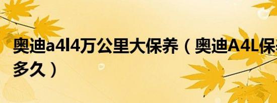 奥迪a4l4万公里大保养（奥迪A4L保养周期是多久）