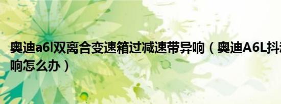 奥迪a6l双离合变速箱过减速带异响（奥迪A6L抖动变速箱异响怎么办）