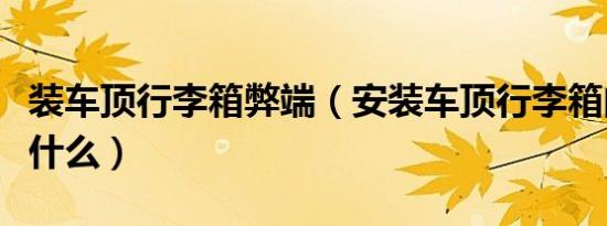 装车顶行李箱弊端（安装车顶行李箱的弊端是什么）