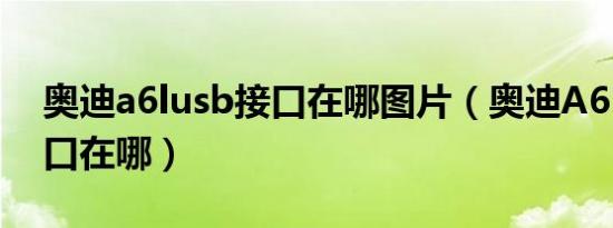 奥迪a6lusb接口在哪图片（奥迪A6LUSB接口在哪）