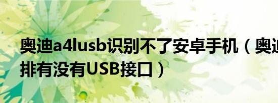 奥迪a4lusb识别不了安卓手机（奥迪A4L后排有没有USB接口）
