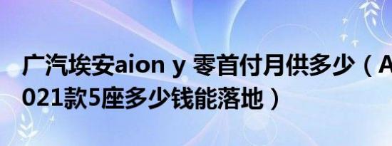 广汽埃安aion y 零首付月供多少（AION V2021款5座多少钱能落地）