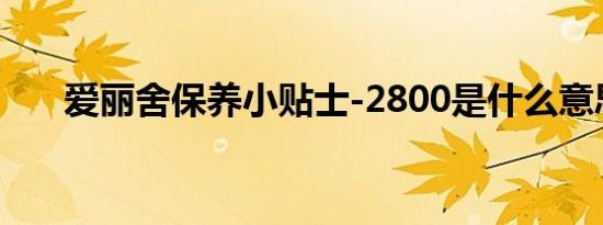 爱丽舍保养小贴士-2800是什么意思？