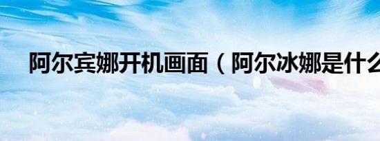 阿尔宾娜开机画面（阿尔冰娜是什么车）