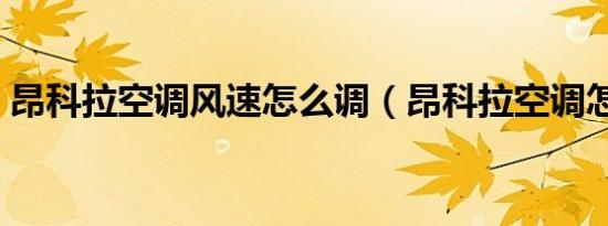 昂科拉空调风速怎么调（昂科拉空调怎么关）