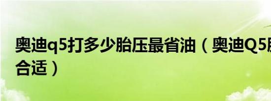 奥迪q5打多少胎压最省油（奥迪Q5胎压多少合适）