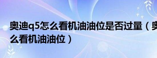 奥迪q5怎么看机油油位是否过量（奥迪q5怎么看机油油位）