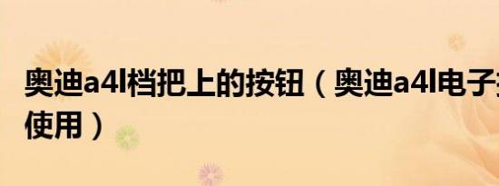奥迪a4l档把上的按钮（奥迪a4l电子挡杆怎么使用）