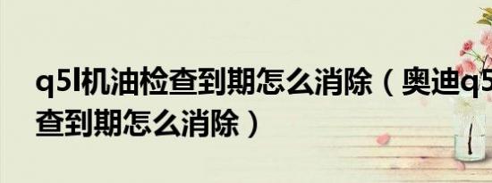 q5l机油检查到期怎么消除（奥迪q5l机油检查到期怎么消除）